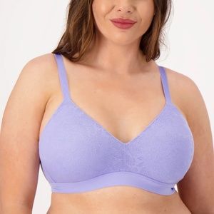 All Worthy Brushed Micro and Lace Bralette - Jacaranda (sz 3X) a511025